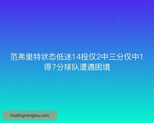 范弗里特状态低迷14投仅2中三分仅中1得7分球队遭遇困境