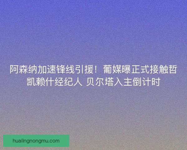 阿森纳加速锋线引援！葡媒曝正式接触哲凯赖什经纪人 贝尔塔入主倒计时