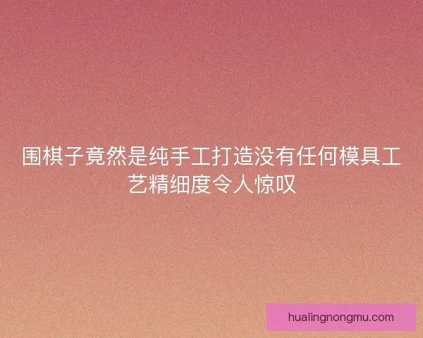 围棋子竟然是纯手工打造没有任何模具工艺精细度令人惊叹